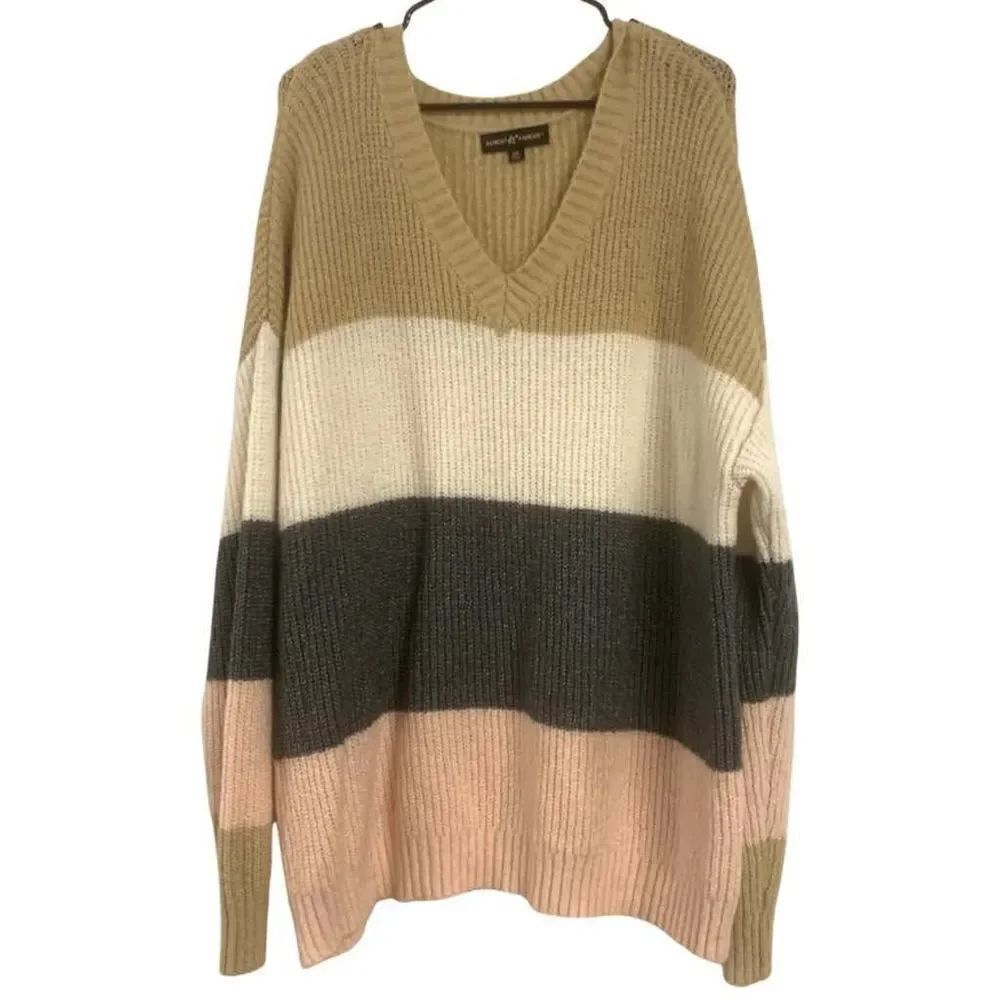 Striped Plus Size Sweater
